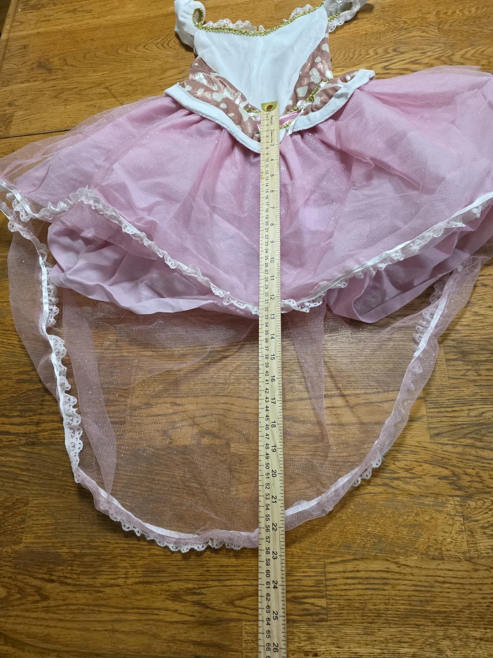 Glitter Tulle Fawn Deer Pink High Low Costume Dress